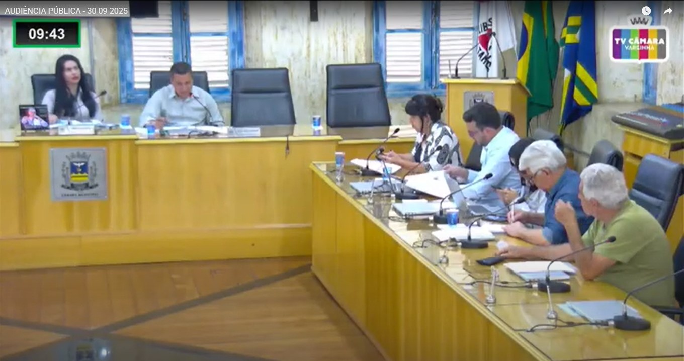 "Audiência pública na Câmara de Varginha apresenta balanço financeiro do Executivo referente ao 2º quadrimestre de 2025"