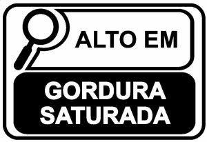 "etiqueta escrito alto teor em gordura saturada."